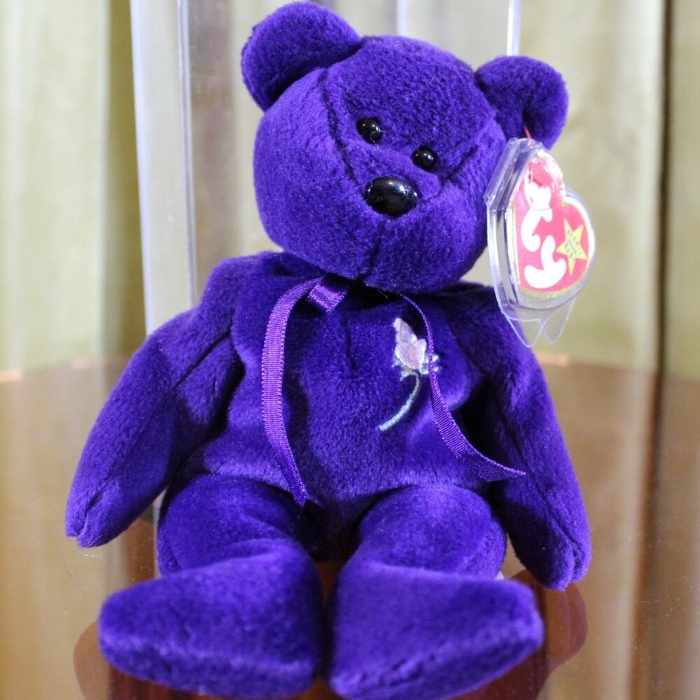 TY Vintage Princess Beanie Baby with case and tag protector